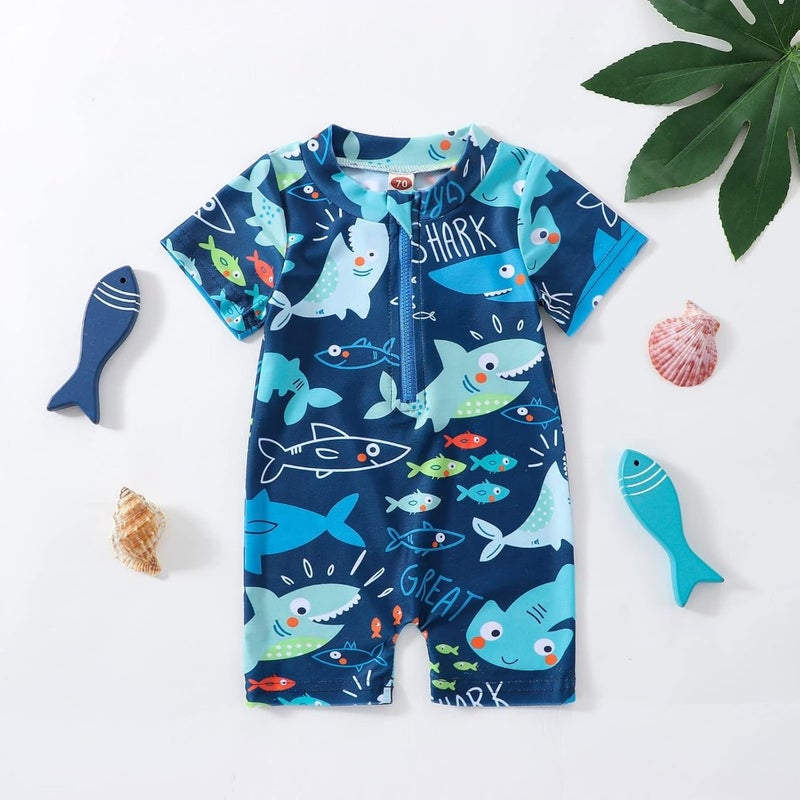 Baby Boy Swimsuit Swimming Costume Toddler Boys Shark Swimwear Rash Guard Swimsuit One Pcs Beach Swimwear Infant Bathing Suits - Image 3