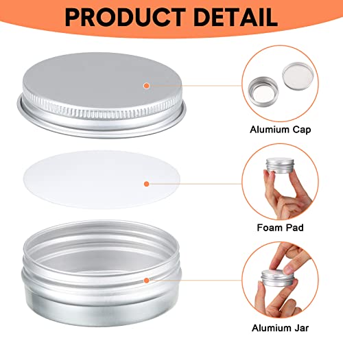 Chumia 72 Pieces Metal Round Tins Portable Aluminum Cans Containers Small Candle Empty Tin Containers with Screw Lids Metal Containers for Salve Cream Spices Candles, 3 Sizes - Image 3