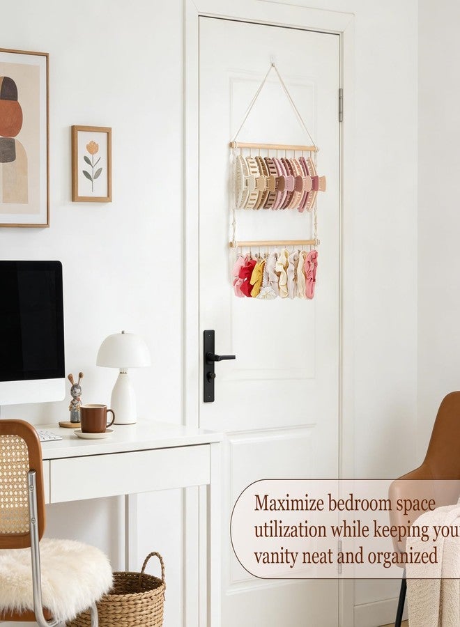 داهي منظم مشابك الشعر من داهي ماكرامي، حامل معلق لمشابك الشعر، لتخزين إكسسوارات الشعر للنساء والفتيات، وحامل مجوهرات، وديكور حائط لغرفة النوم أو الباب أو الخزانة. - Image 4