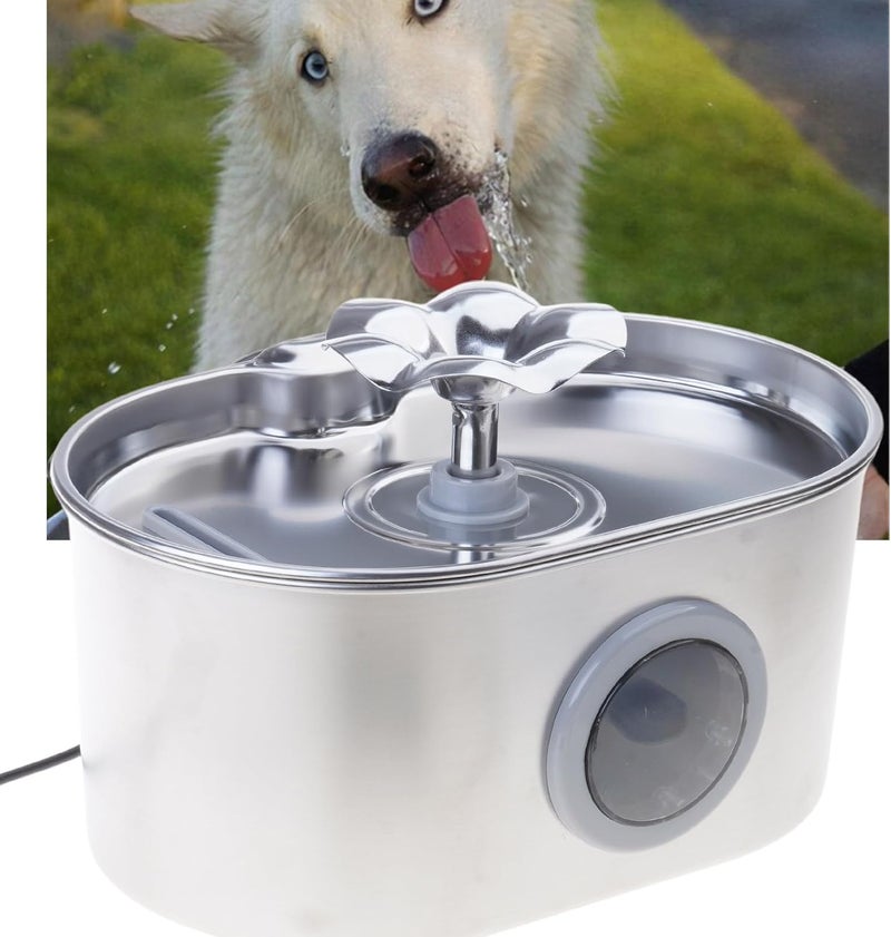 Automatic Pet Water Fountain Electric Waterer Bowl Dispenser for Cats Dog Purifiers Stainless Steel Fountain Automatic Pet Water Dispenser - Image 2