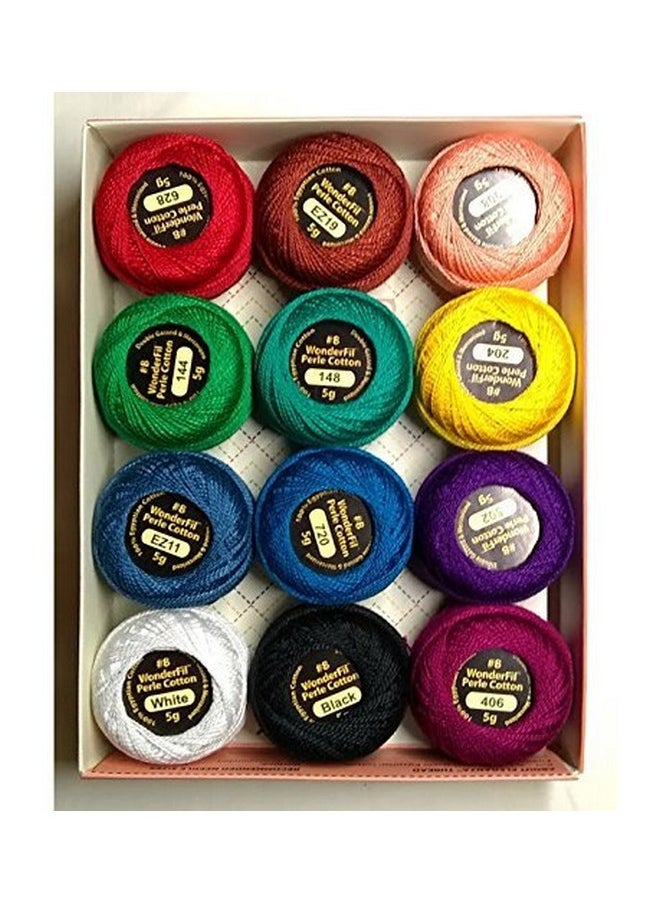 ELEGANZA - Wonderfil Eleganza 8 Perle Cotton Embroidery Thread Sampler Collection "Kaleidoscope" - Image 1