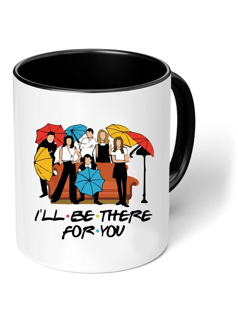 PRINTSHOP4ME Friends Coffee Mug - Stylish Black Two-Tone Ceramic Mug - Gift for Friends - Perfect for Sipping - Chatting and Creating Unforgettable Moments Together  - Image 1