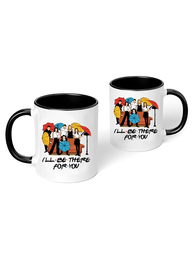 PRINTSHOP4ME Friends Coffee Mug - Stylish Black Two-Tone Ceramic Mug - Gift for Friends - Perfect for Sipping - Chatting and Creating Unforgettable Moments Together  - Image 2