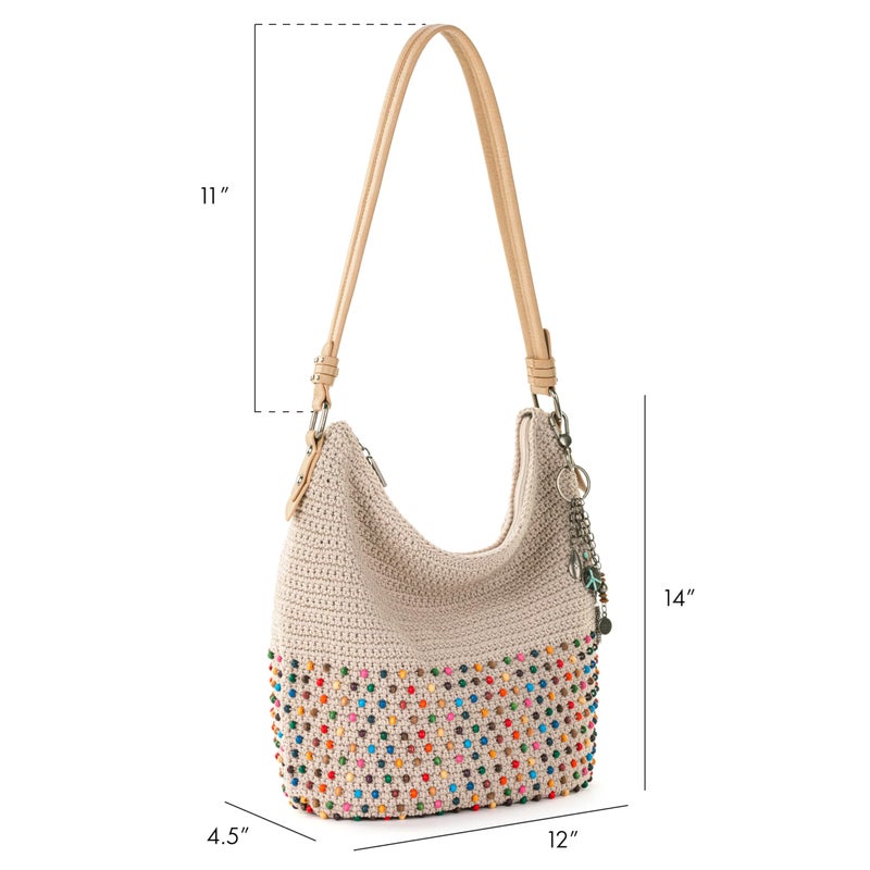 The Sak Womens Hand-crochet, Soft & Slouchy Silhouette, Timeless Elevated Design Sequoia Hobo Bag In Crochet, Shoulder Purse, Ecru Multi Bead, Ecru Multi Bead - Image 3