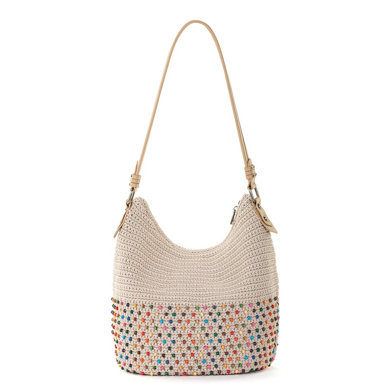 The Sak Womens Hand-crochet, Soft & Slouchy Silhouette, Timeless Elevated Design Sequoia Hobo Bag In Crochet, Shoulder Purse, Ecru Multi Bead, Ecru Multi Bead - Image 5