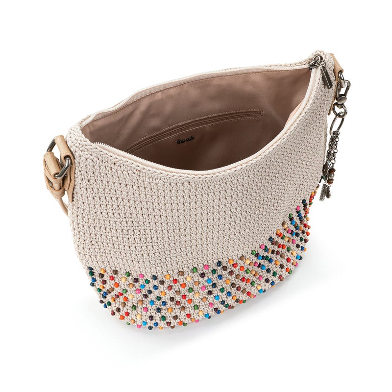 The Sak Womens Hand-crochet, Soft & Slouchy Silhouette, Timeless Elevated Design Sequoia Hobo Bag In Crochet, Shoulder Purse, Ecru Multi Bead, Ecru Multi Bead - Image 4