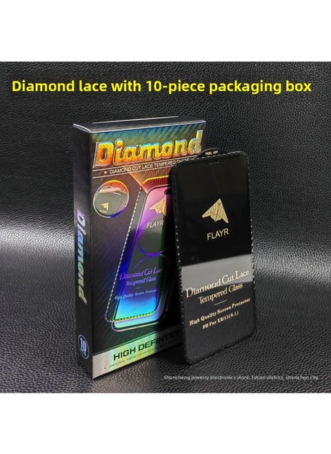 Suitable For Super Large Arc 300C Round Non-scratch Apple 15 14PRO Ultra Clear Anti-static Glue 10 Pieces Package-Color:Pack Of 10 Diamond Lace-Size:Apple 15PROMAX