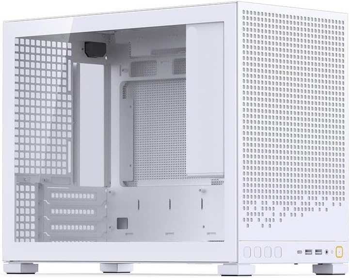 Compatible for Rear Connector MATX PC Case, Side Transparent Shell Supports ATX Power and 240mm Water Cooling(D32 PRO White) - Image 1