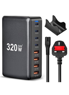 Generic 320W USB C Fast Charger Block, 8 Port USB Charging Station, GaN Ⅲ Pro 100W PD PPS Port Fast Charging Station Hub, Laptop Wall Charger Compatible with MacBook/iPhone 16/iPad/Galaxy S23/22 etc  - Image 1