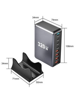 Generic 320W USB C Fast Charger Block, 8 Port USB Charging Station, GaN Ⅲ Pro 100W PD PPS Port Fast Charging Station Hub, Laptop Wall Charger Compatible with MacBook/iPhone 16/iPad/Galaxy S23/22 etc  - Image 5