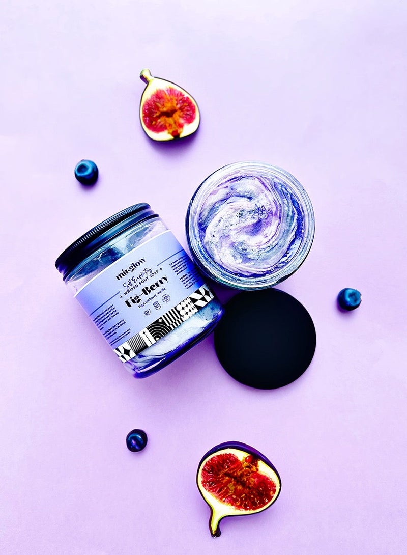 Mirglow Fig-Berry Whipped Body Soap – Fruity Scent | Shea Butter, Coconut Oil & Vitamin E | Natural, SLS-Free Moisturiser - Image 2