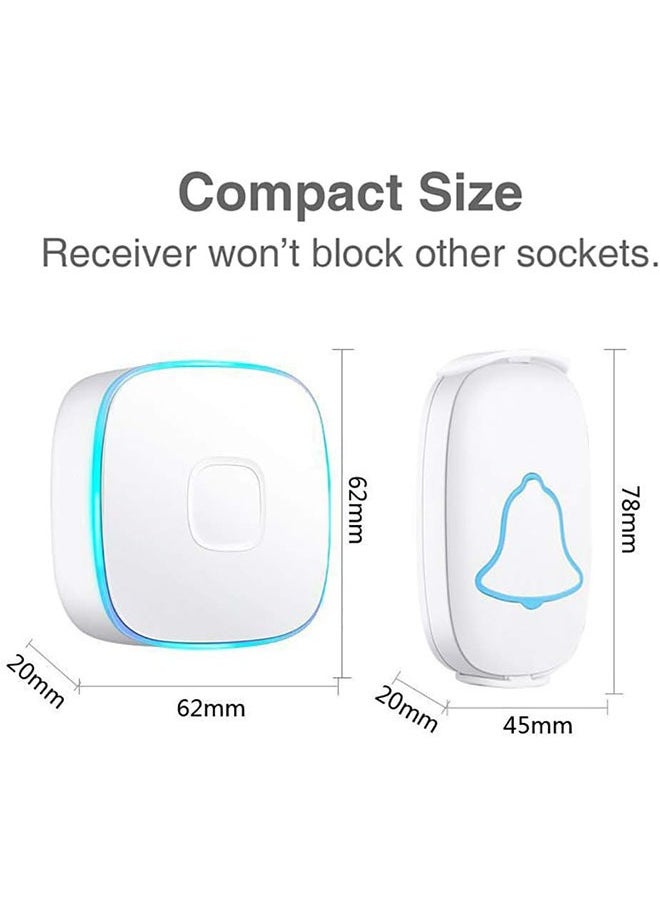 LENND - Wireless Doorbell, Waterproof Door Bell with 38 Melodies and Led Flash,260m Range, 4 Level Volume, 2 Remote Buttons & 1 Receiver - Image 1