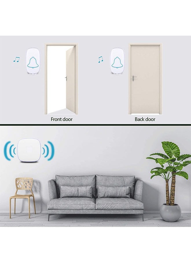 LENND - Wireless Doorbell, Waterproof Door Bell with 38 Melodies and Led Flash,260m Range, 4 Level Volume, 2 Remote Buttons & 1 Receiver - Image 1