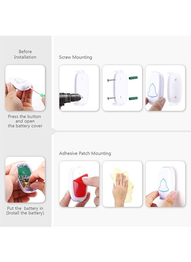 LENND - Wireless Doorbell, Waterproof Door Bell with 38 Melodies and Led Flash,260m Range, 4 Level Volume, 2 Remote Buttons & 1 Receiver - Image 1