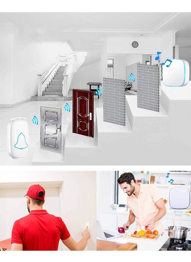 LENND - Wireless Doorbell, Waterproof Door Bell with 38 Melodies and Led Flash,260m Range, 4 Level Volume, 2 Remote Buttons & 1 Receiver - Image 1