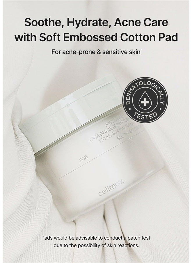 celimax وسادات تونر جي وو جاي سيكا بي إتش إيه لإزالة العيوب | وسادات تقشير مرطبة ومرطبة للبشرة الدهنية والمختلطة، لتهدئة البشرة وإزالة الانتفاخات وإصلاحها وقابضة (60 وسادة) - Image 3