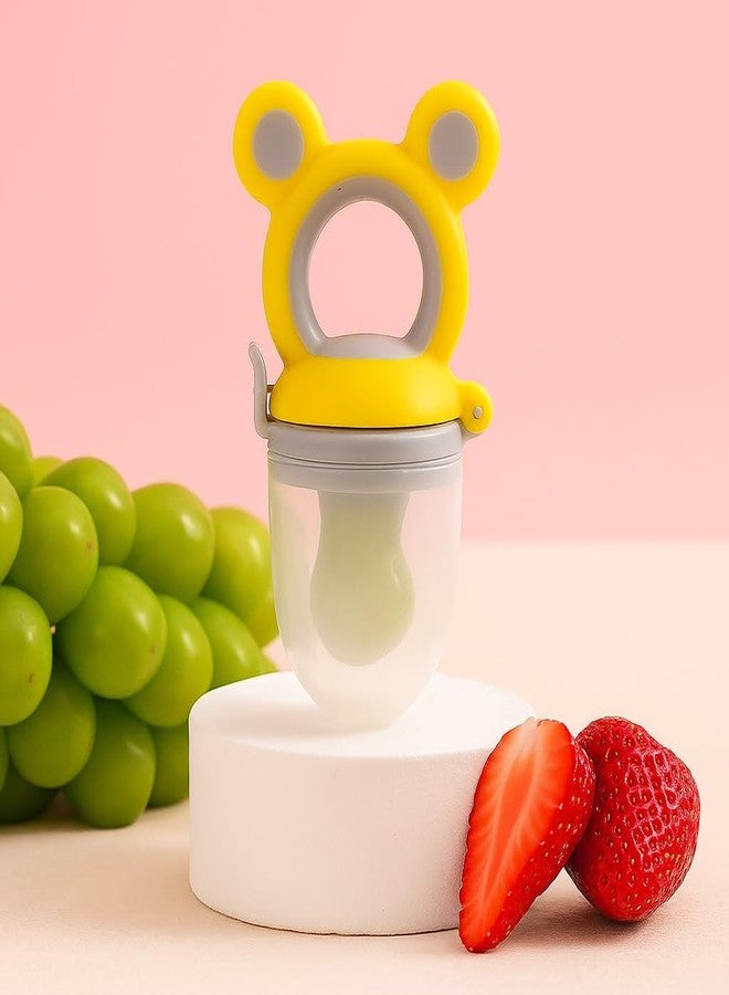 AEREX Stainless Steel Baby Feeding Bottle with Cleaning Brush & Silicone Fruit Nibbler | Insulated Leak-Proof Baby Milk Bottle | Safe BPA-Free Baby Feeding Set for Newborns & Toddlers (Yellow) - Image 2