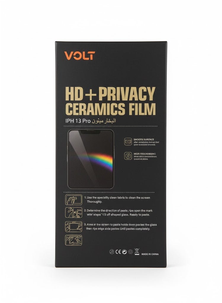 VOLT iPhone 13 pro tempered glass privacy screen protector made of matte ceramic - Image 2