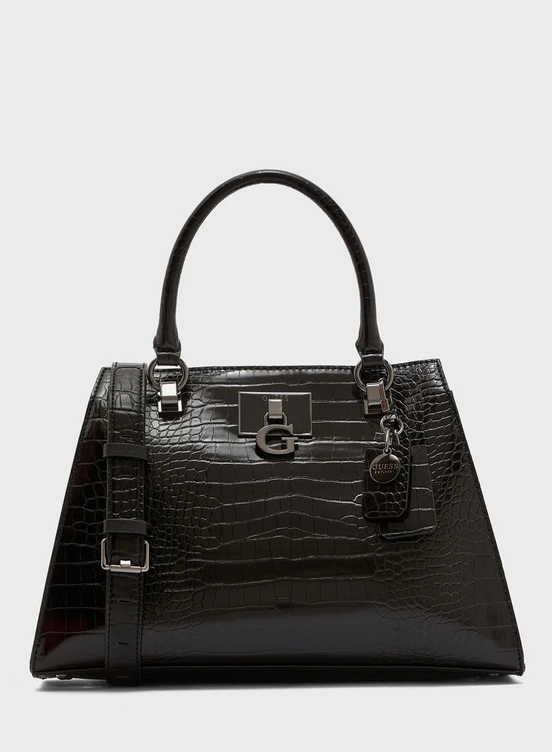 GUESS Stephi Textured Top Handle Satchel