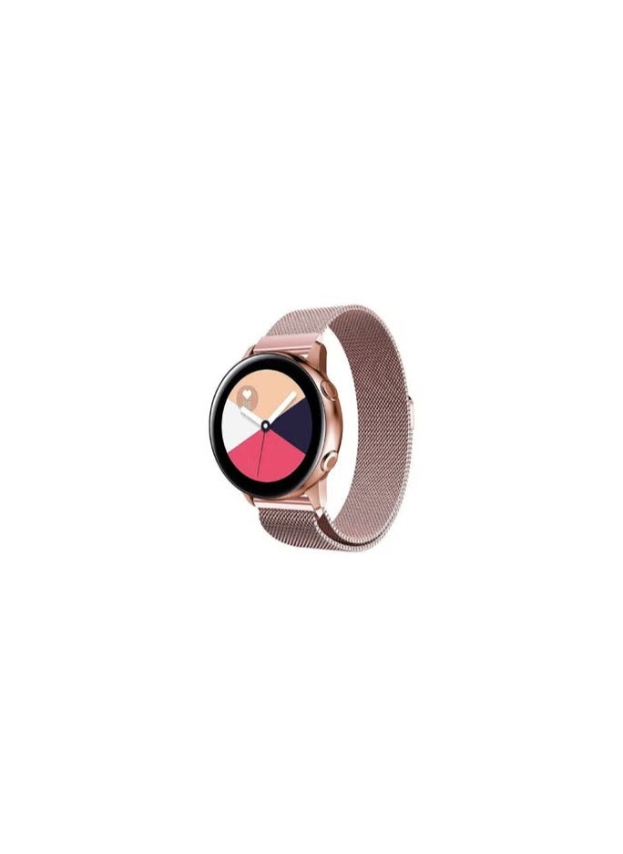 CATANES - Samsung Galaxy Watch Active / Active 2 / Galaxy Watch 4 / Watch 4 Classic Milanese Stainless Steel Band 20mm Replacement Strap Rose Pink - Image 1
