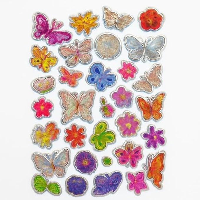 Fitto Butterfly Stickers Removable Vinyl Wall Decals 60pcs Colorful 3D Peel-and-Stick Butterflies for Nursery Kids Room Laptop Scrapbook Home Decor - Image 1