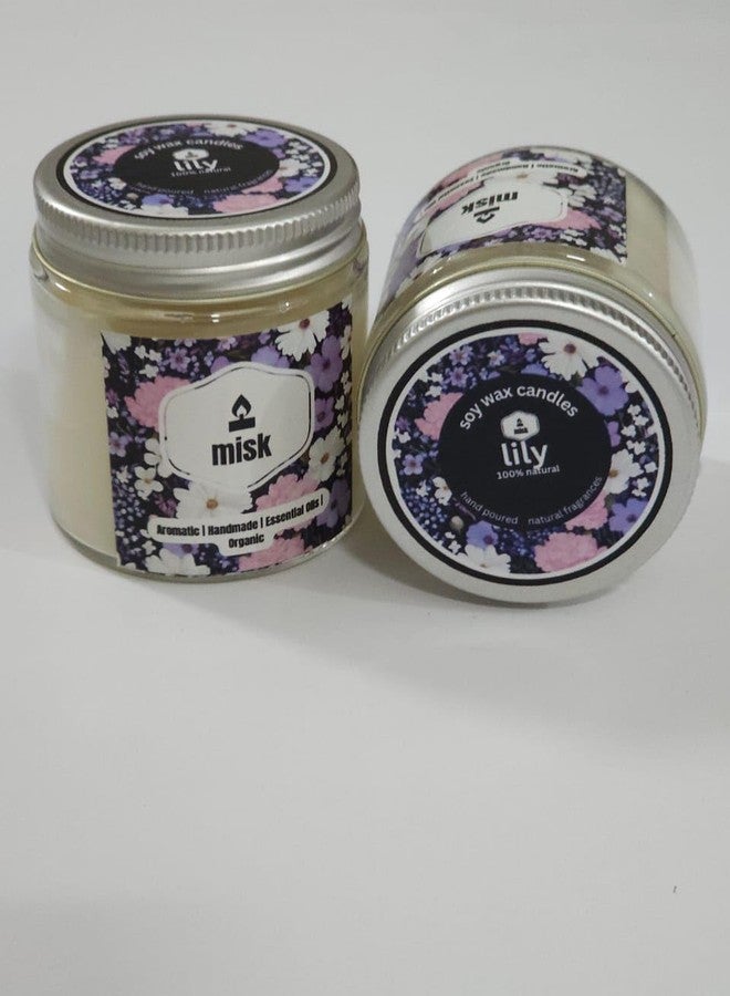 Misk Soy Wax Lily Scented Candles, Handmade, Aromatic - Image 2