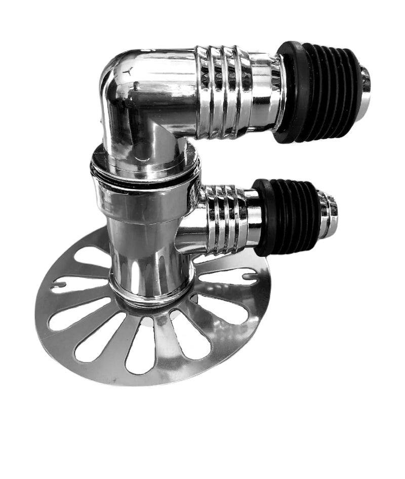 Dayish Anti Overflow Water Floor Drain with Easy Connector for Washing Machine Outlet Pipe Deodorant Joint Elbow for Pipe Silver FModel with Outer Ring - Image 1