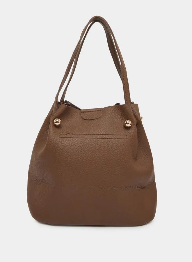 ستايلي شنطة باكيت بنية من الجلد