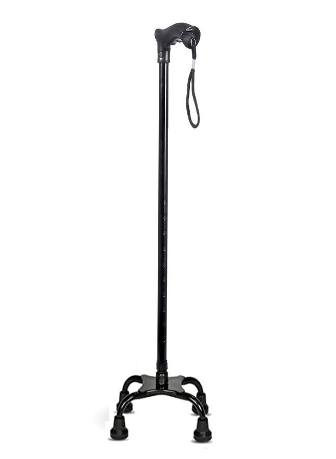 Paxmax Quadripod Adjustable Four Legged Walking Stick Black - Image 1