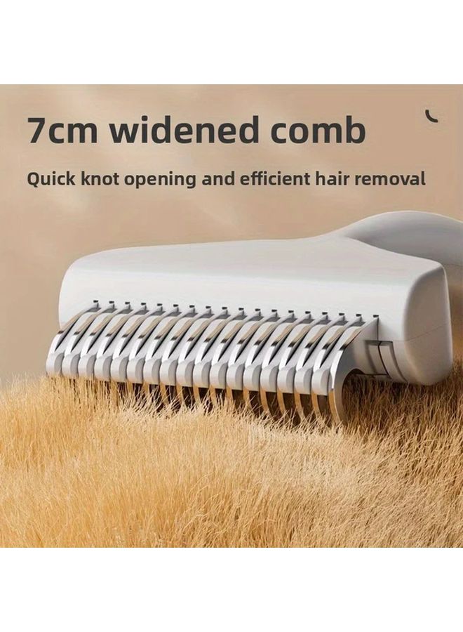 Stainless Steel Dog Thinning Brush White One Click Knot Opener Ergonomic Handle Grooming Comb For Shedding Long Haired Breeds German Shepherd Pets Professional Vet Supplies Durable Manual - Image 4