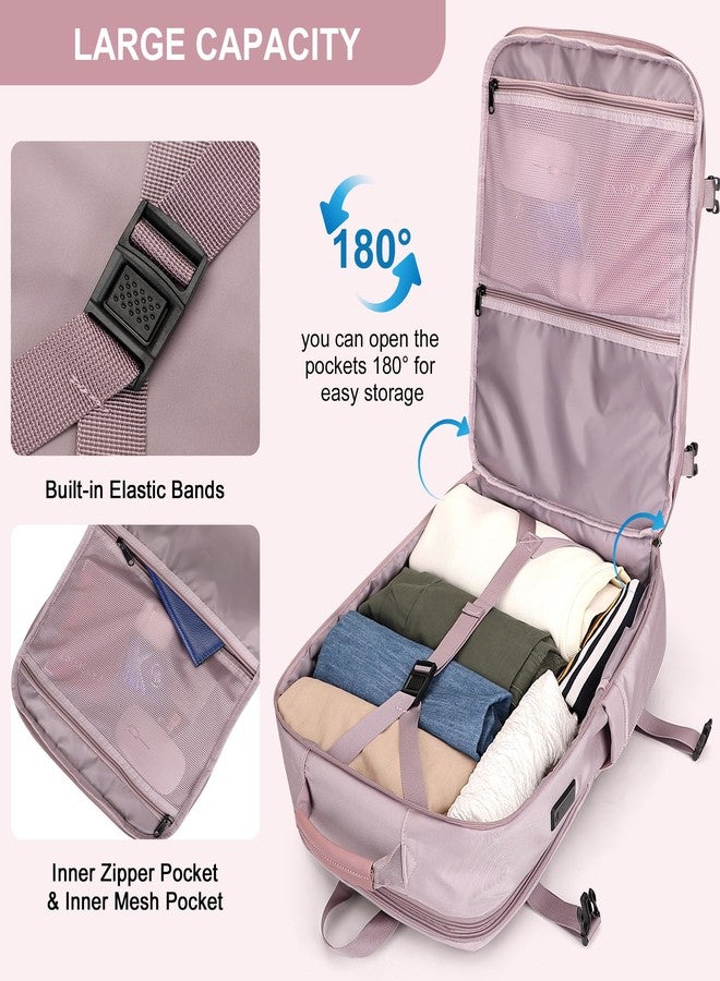 PIJUSHI Travel Backpack for Women Expandable Carry on Luggage Backpack Airline Approved Personal Item Laptop Bag, Light Purple, Large, Travel Backpacks - Image 4