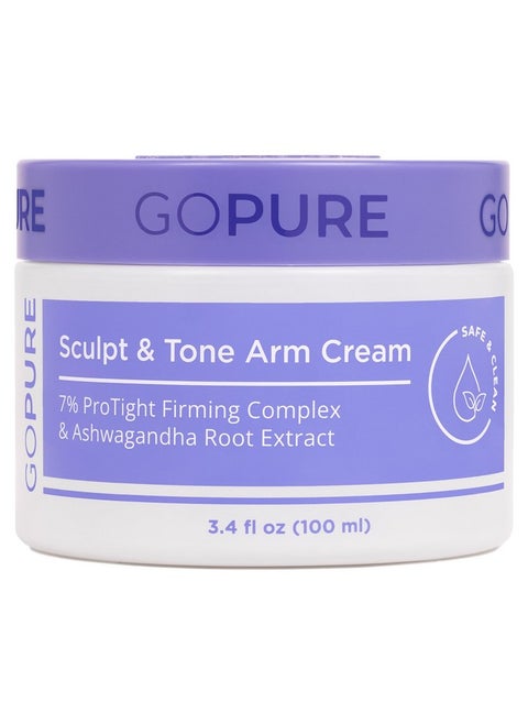 كريم شد وتقوية الذراعين من goPure Sculpt & Tone - كريم شد وتقوية الذراعين، ينعم مظهر التجاعيد، يرطب بعمق، يقوي مظهر الملمس المجعد على الذراعين