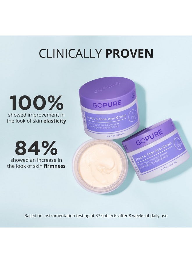 كريم شد وتقوية الذراعين من goPure Sculpt & Tone - كريم شد وتقوية الذراعين، ينعم مظهر التجاعيد، يرطب بعمق، يقوي مظهر الملمس المجعد على الذراعين