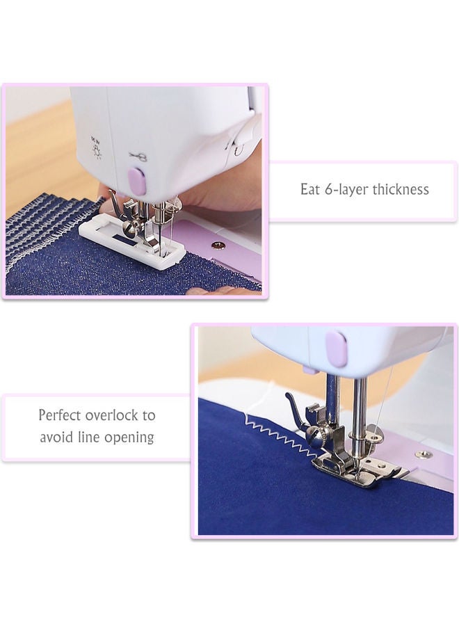 Alyashmac Portable Electric Sewing Machine With Foot Pedal H37650EU-su White/Purple - Image 4