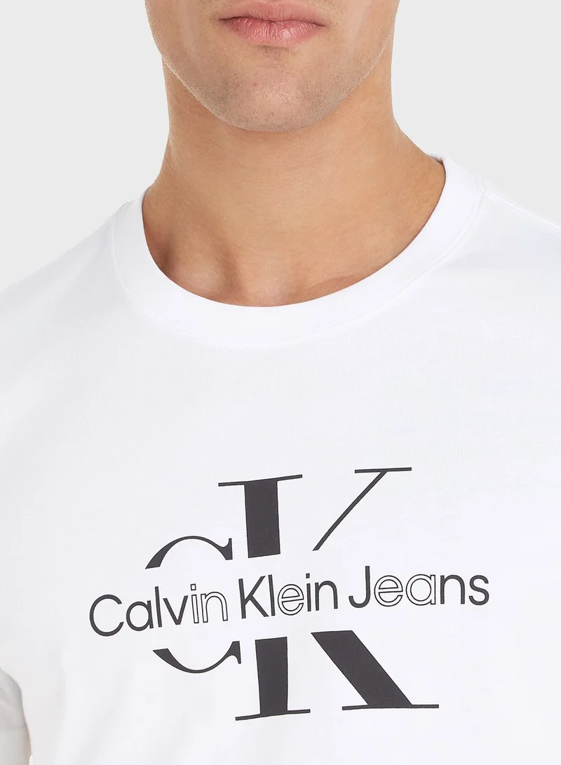 Calvin Klein Jeans Disrupted Outline Monologo T-Shirt