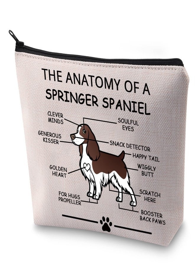 LEVLO Funny Springer Dog Lovers Gifts The Anatomy of A Springer Spaniel Cosmetic Bags Sporting Dog Veterinary Mom Travel Toiletry Bags (Springer Spaniel) - Image 1