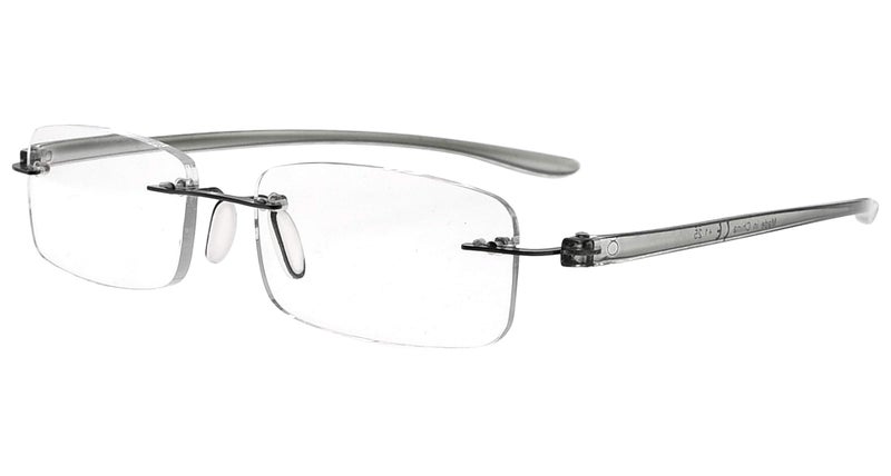 Eyekepper Small Lenes Rimless Reading Glasses Women Frameless Reader Eyeglasses for Men Reading with Grey Arms 175