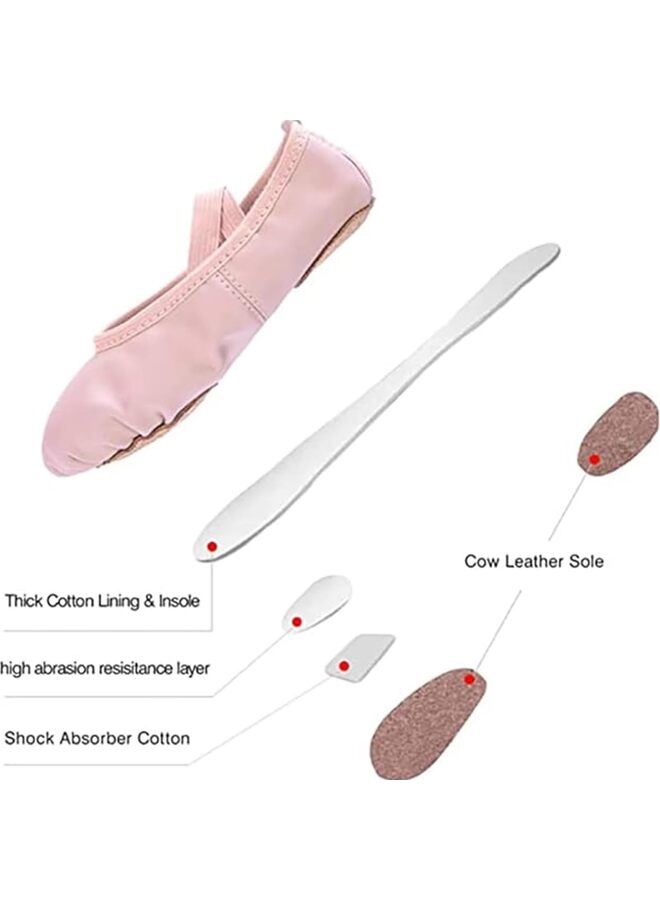 أحذية تدريب الباليه للفتيات، أحذية رقص اليوغا، أحذية تدريب الباليه؟ أحذية رقص باليه من القماش المطاطي للفتيات الصغيرات، اللون: وردي فاتح، مقاس 25 EU - Image 3