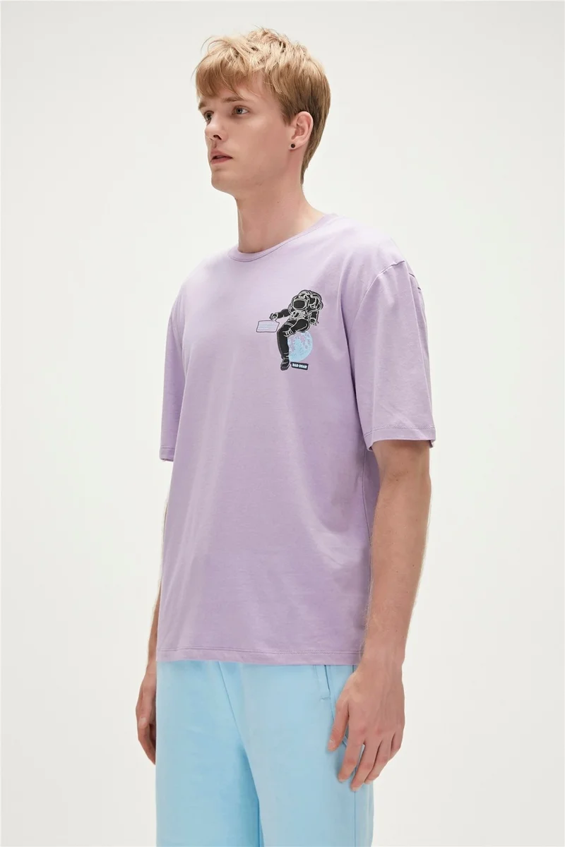 Bad Bear Re-Life Recycle Lavender Purple T-Shirt Printed Men's T-Shirt10