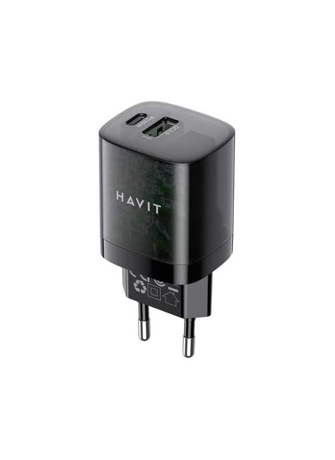 havit Havit UC303 Mobile series GaN – 30W Travel charger – Black  - Image 1