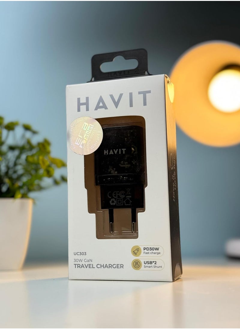 havit Havit UC303 Mobile series GaN – 30W Travel charger – Black  - Image 5