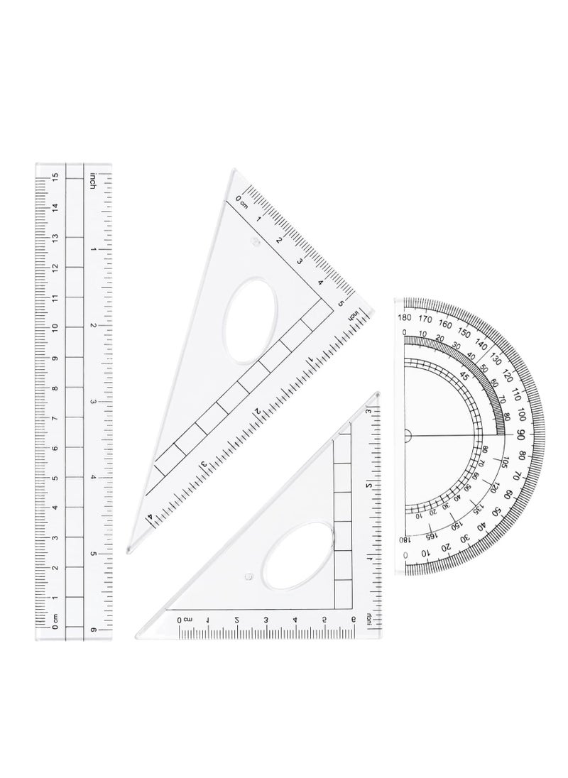 Fanski - Math Geometry Kit Sets 10 Piece Student Supplies with Shatterproof Storage Box for Drafting and Drawings - Image 1