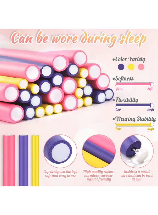 selizo 30Pcs 9.45" Flexible Curling Rods Heatless Hair Rollers Curlers With 3 Sizes Foam Curlers Hair Rods For Short And Long Hair - Image 5