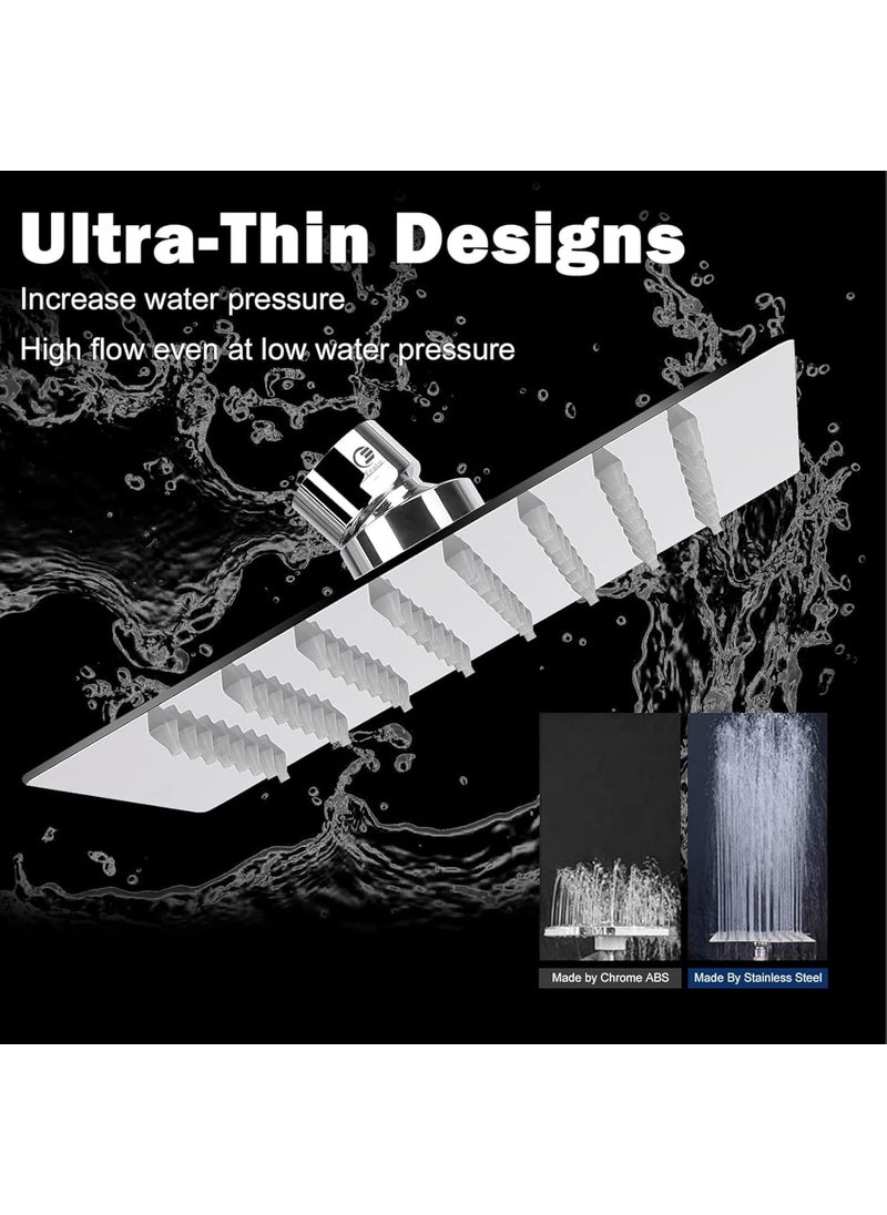 ERATO ERATO Stainless Steel 304 Mirror Square 4x4 Inch Rain Shower Head High Pressure Rainfall Shower Head For Bathroom Ultra Slim Shower Head  - Image 4