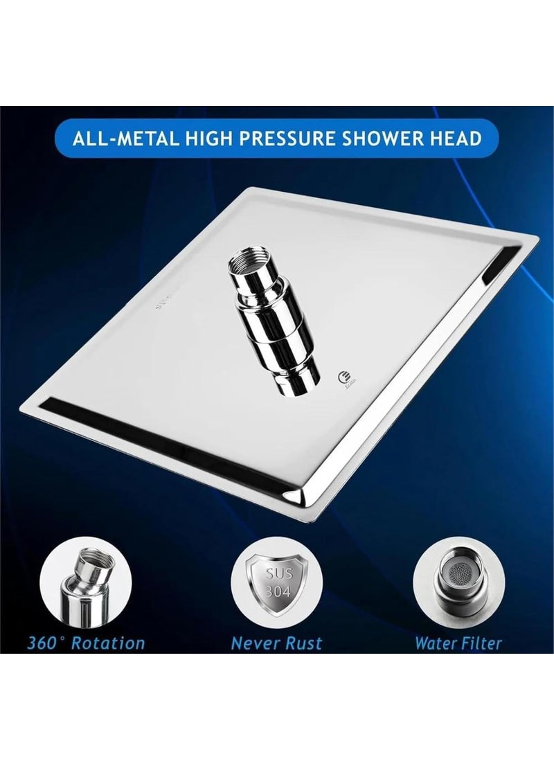 ERATO ERATO Stainless Steel 304 Mirror Square 4x4 Inch Rain Shower Head High Pressure Rainfall Shower Head For Bathroom Ultra Slim Shower Head  - Image 3