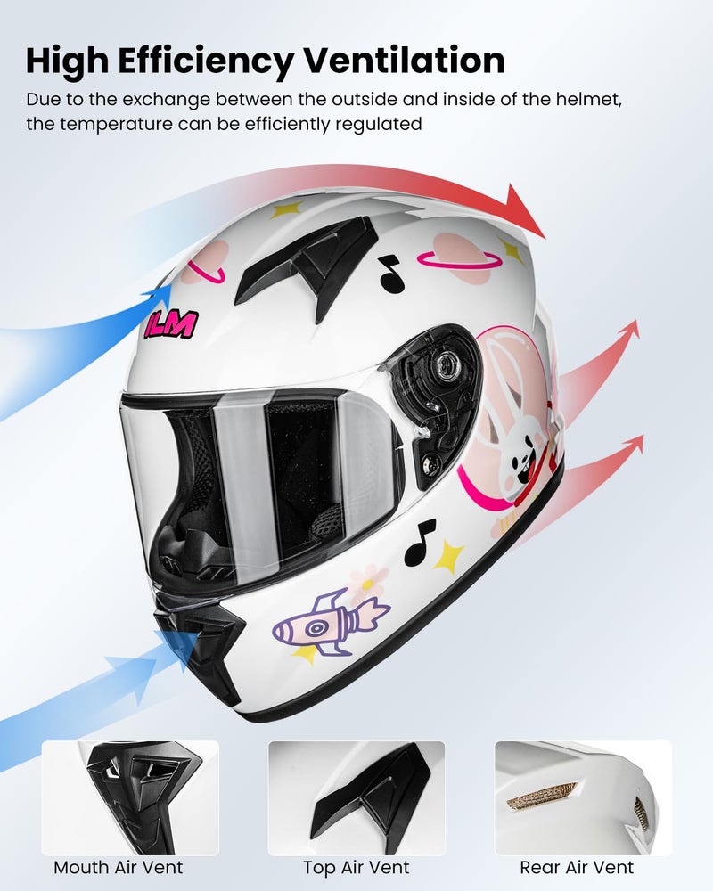 ILM Youth Kids Full Face Motorcycle Helmets DOT ECE Motocross ATV Dirt Bike Street Helmet Model MF521 - Image 4