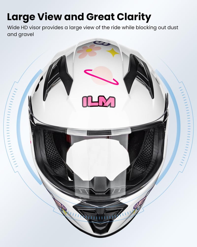 ILM Youth Kids Full Face Motorcycle Helmets DOT ECE Motocross ATV Dirt Bike Street Helmet Model MF521 - Image 5