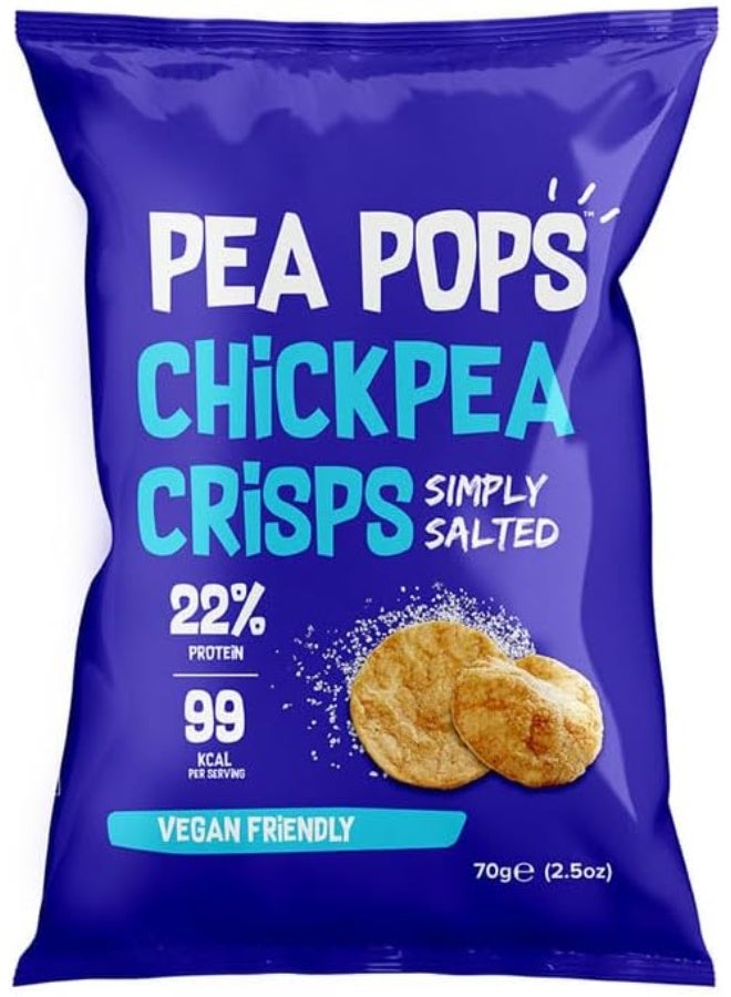 Pea Pops Healthy Protein Chips 70 g- Delicious Chikpea Crisps Less Fat, Low Calorie, Gluten Free, Vegan Protein Snacks, Popped (Not Fried) (Pack of 5 70g, Variety Pack) - Image 5