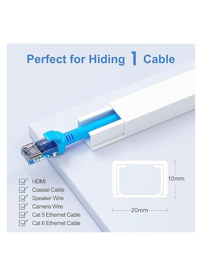 erorex 400cm Cable Cover for TV Cable,Self Adhesive Pvc Trunking White,Cord Cover Concealer On-Wall Wire Cable Hider Cable Management  - Image 3