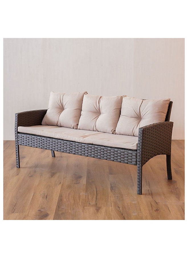 DANUBE HOME - Sara 7 Seater Outdoor Sofa Set Steel Frame Garden Furniture Modern Design Lounge Sofa Sets 6 Pieces Outdoor Seating Table And Chairs Set For Patio Balcony Lawn Yard Beige - Image 1